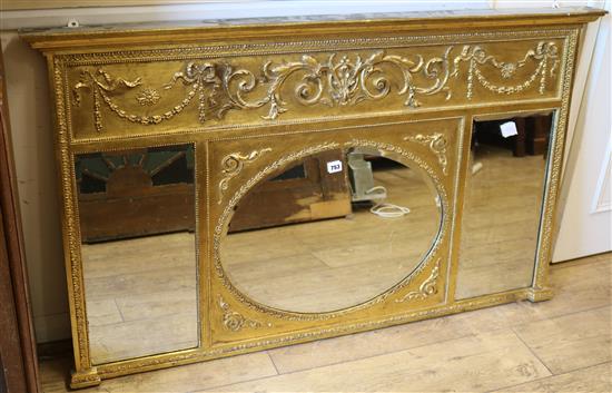 A Regency-style gilt overmantel W.133cm